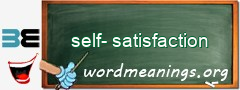 WordMeaning blackboard for self-satisfaction